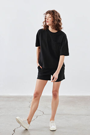 Kadın Pamuklu Pique Cepli Şort