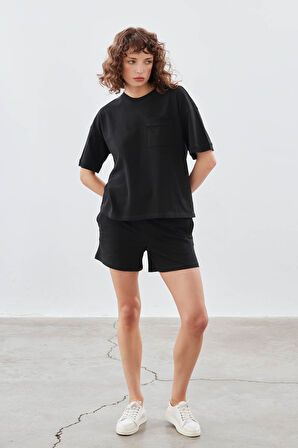 Kadın Pamuklu Pique Cepli Şort