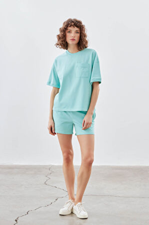 Kadın Pamuklu Pique Cepli Şort