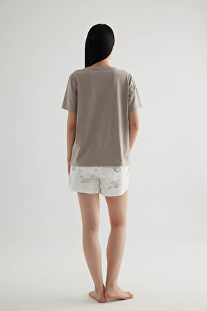 Kadın Pamuklu Cepli Şort Pijama Altı