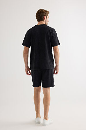 Erkek Pamuklu Yıkamalı Kısa Kollu T-shirt