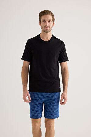 Erkek Pamuklu Kısa Kollu Pijama Üstü