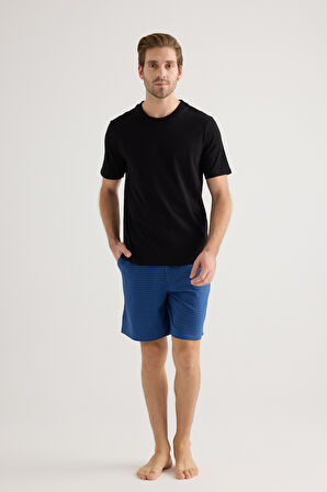 Erkek Pamuklu Kısa Kollu Pijama Üstü