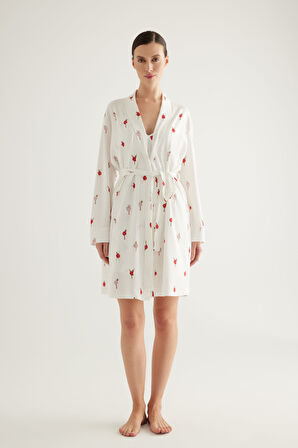 Kadın Pamuklu Cepli Sabahlık