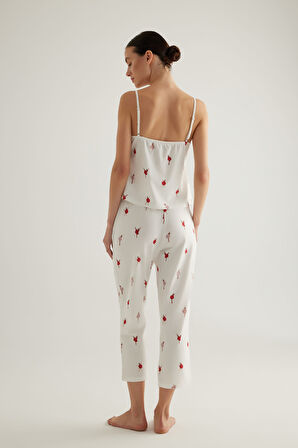Kadın Pamuklu Kapri Pijama Altı