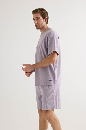 Erkek Pamuklu Yıkamalı Kısa Kollu T-shirt