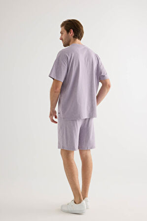 Erkek Pamuklu Yıkamalı Kısa Kollu T-shirt