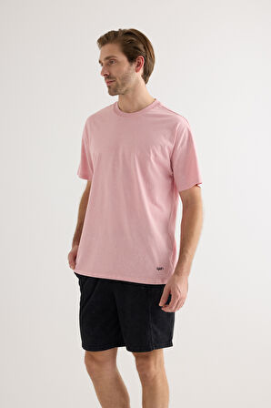 Erkek Pamuklu Yıkamalı Kısa Kollu T-shirt