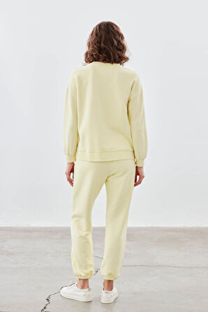 Kadın Pamuklu Yıkamalı Üç İplik Cepli Pantolon