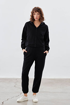 Kadın Pamuklu Üç İplik Cepli Pantolon