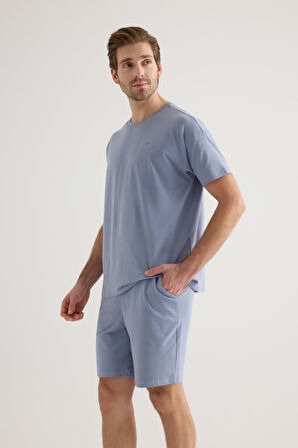 Erkek Pamuklu Kısa Kollu Pijama Üstü