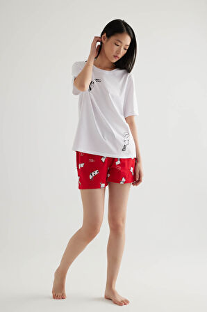 Kadın Pamuklu Şort Pijama Altı