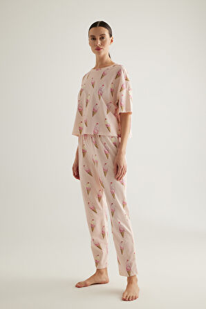 Kadın Pamuklu Uzun Pijama Altı