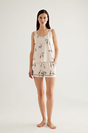 Kadın Pamuklu Atlet Pijama Üstü