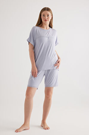 Kadın Plus Size Viscose Şort Pijama Altı