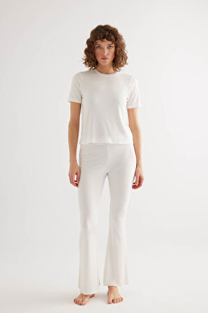 Kadın Modal Kaşkorse İspanyol Paça Uzun Pantolon