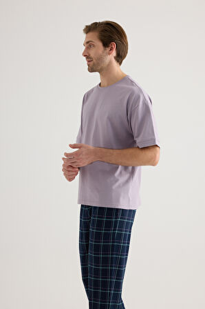 Erkek Pamuklu Kısa Kollu Pijama Üstü