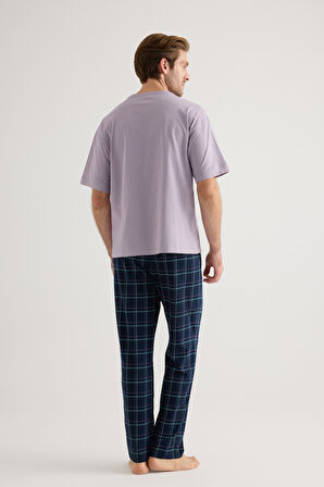 Erkek Pamuklu Kısa Kollu Pijama Üstü