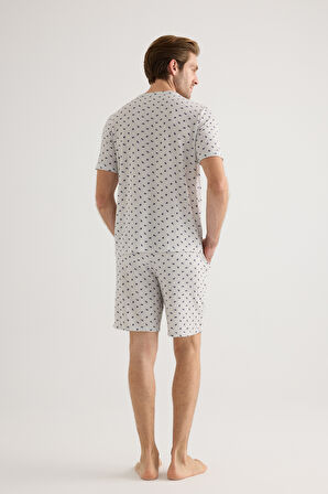 Erkek Modal Kısa Kollu Şortlu Pijama Takımı