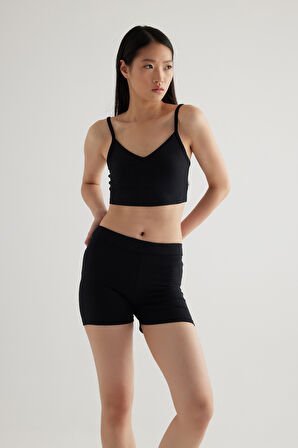 Kadın Modal Kaşkorse Ayarlanır İp Askılı V Yaka Sporcu Atleti