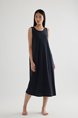 Kadın Modal Kolsuz Kalın Askılı Elbise