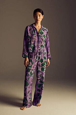 Kadın Vegan Dokuma Uzun Kollu Gömlek