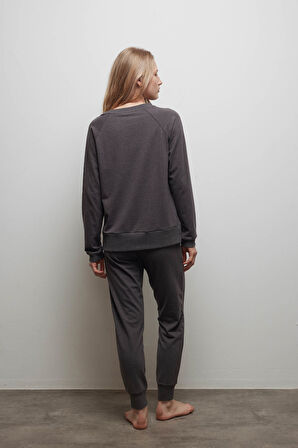 Kadın Pamuklu Reglan Uzun Kollu Pijama Üstü