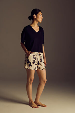 Kadın Modal Dokuma Cepli Şort