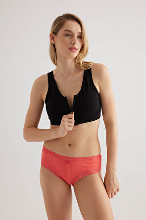 Kadın Pamuklu Önden Fermuarlı Pedli Bralet