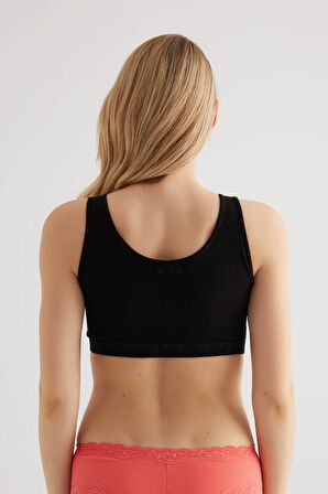 Kadın Pamuklu Önden Fermuarlı Pedli Bralet