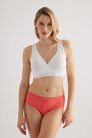 Kadın Pamuklu Kruvaze Kapama Çıtçıtlı Pedli Bralet