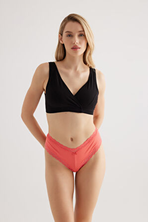 Kadın Pamuklu Kruvaze Kapama Çıtçıtlı Pedli Bralet