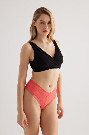 Kadın Pamuklu Kruvaze Kapama Çıtçıtlı Pedli Bralet