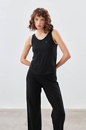 Kadın Pamuklu Kalın Askılı Atlet Pijama Üstü