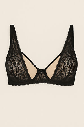 Kadın Dantelli Balenli Kapsız Sütyen