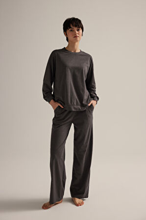 Kadın Pamuklu Uzun Kollu Pijama Takımı