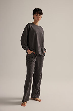 Kadın Pamuklu Uzun Kollu Pijama Takımı