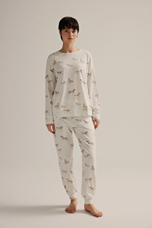 Kadın Pamuklu Cepli Uzun Pijama Altı