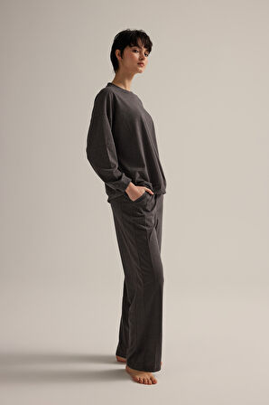 Kadın Pamuklu Cepli Uzun Pijama Altı