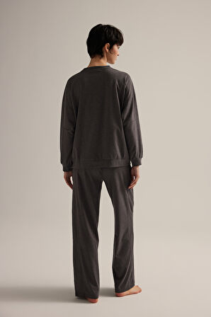 Kadın Pamuklu Cepli Uzun Pijama Altı