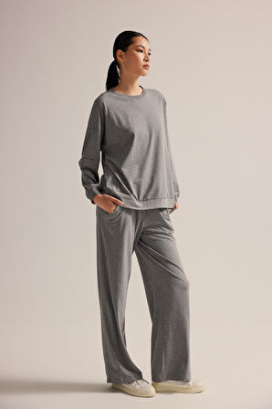 Kadın Pamuklu Uzun Kollu Pijama Takımı