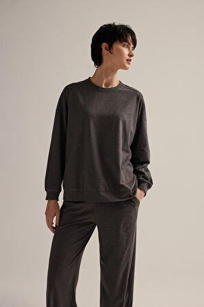 Kadın Pamuklu Uzun Kollu Pijama Üstü