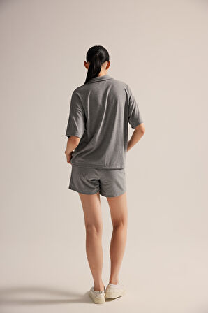 Kadın Pamuklu Cepli Şort Pijama Altı