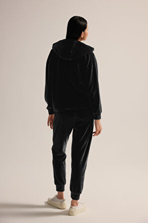 Kadın Pamuklu Kadife Cepli Eşofman Altı