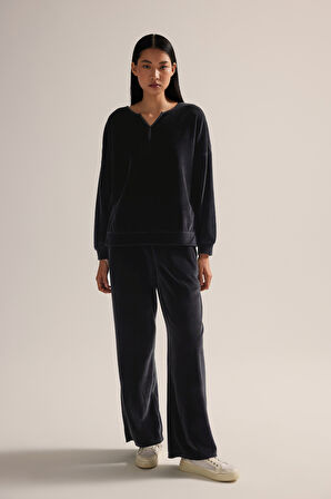 Kadın Pamuklu Kadife Uzun Eşofman Takımı