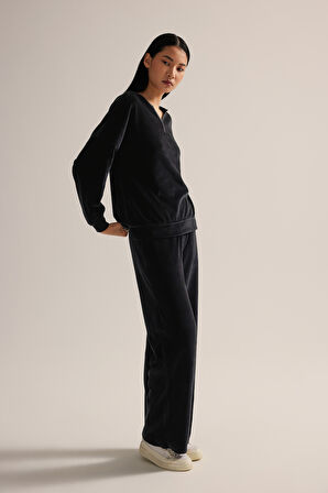 Kadın Pamuklu Kadife Uzun Eşofman Takımı