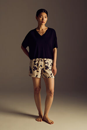 Kadın Modal Pamuklu Kısa Kollu T-shirt