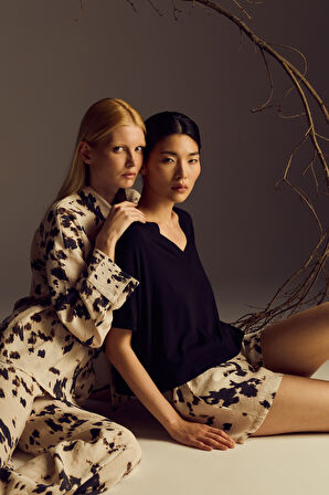 Kadın Modal Pamuklu Kısa Kollu T-shirt