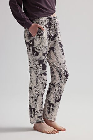 Kadın Viskon Cepli Uzun Pijama Altı