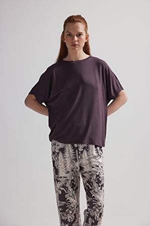 Kadın Modal İki İplik Kısa Kollu Kapri Pijama Takımı